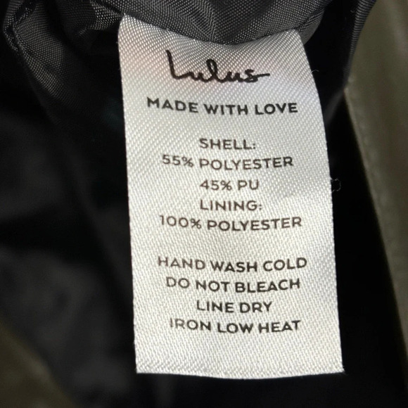 Lulu's Mini Skirt Faux Vegan Harley Olive Leather M Dark Green - Picture 8 of 10